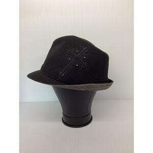 Explicit Black Fedora Cross Hat L/XL